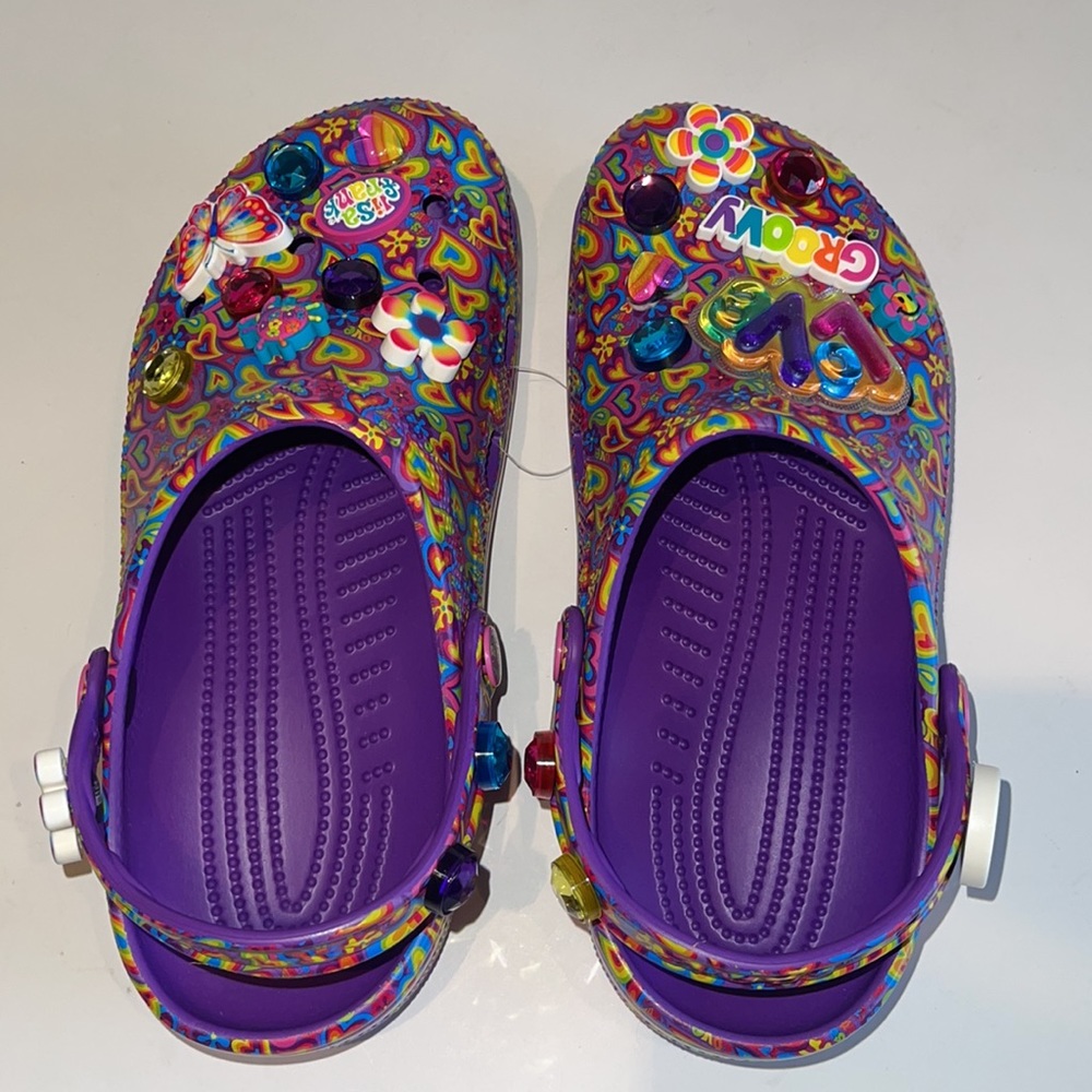 NWT CROCS Limited Edition Lisa Frank Multicolor Classic Clogs With Jibbitz - Picture 7 of 7